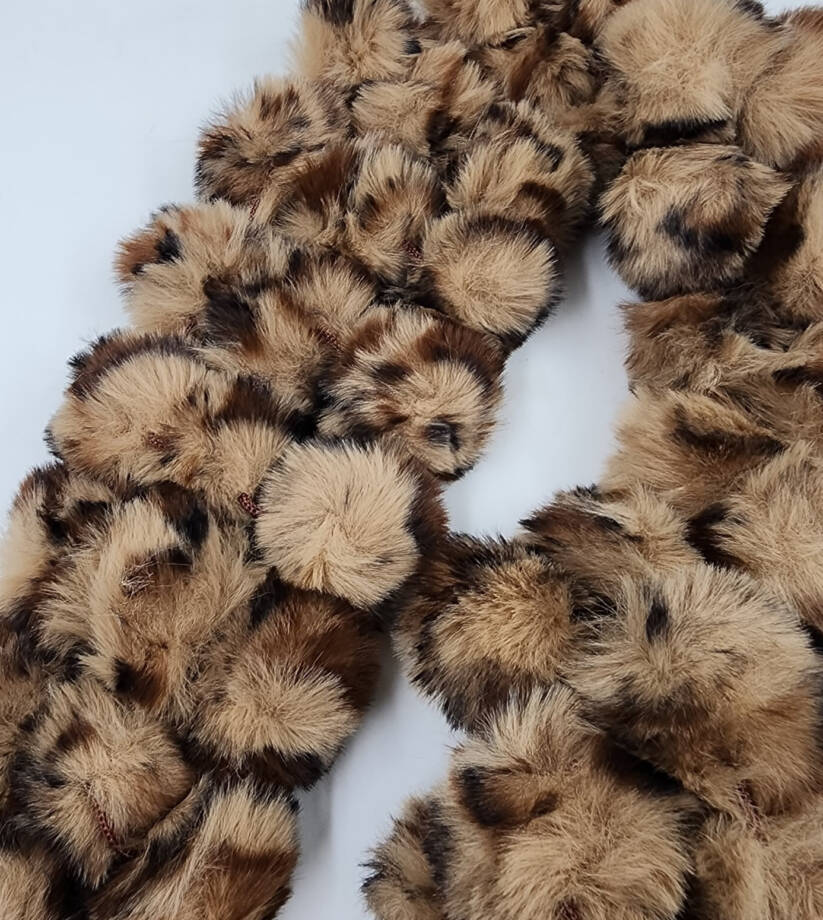 Marcus Adler Cozy Luxe Faux Fur Pom Loop Scarf Women's One Size Leopard~