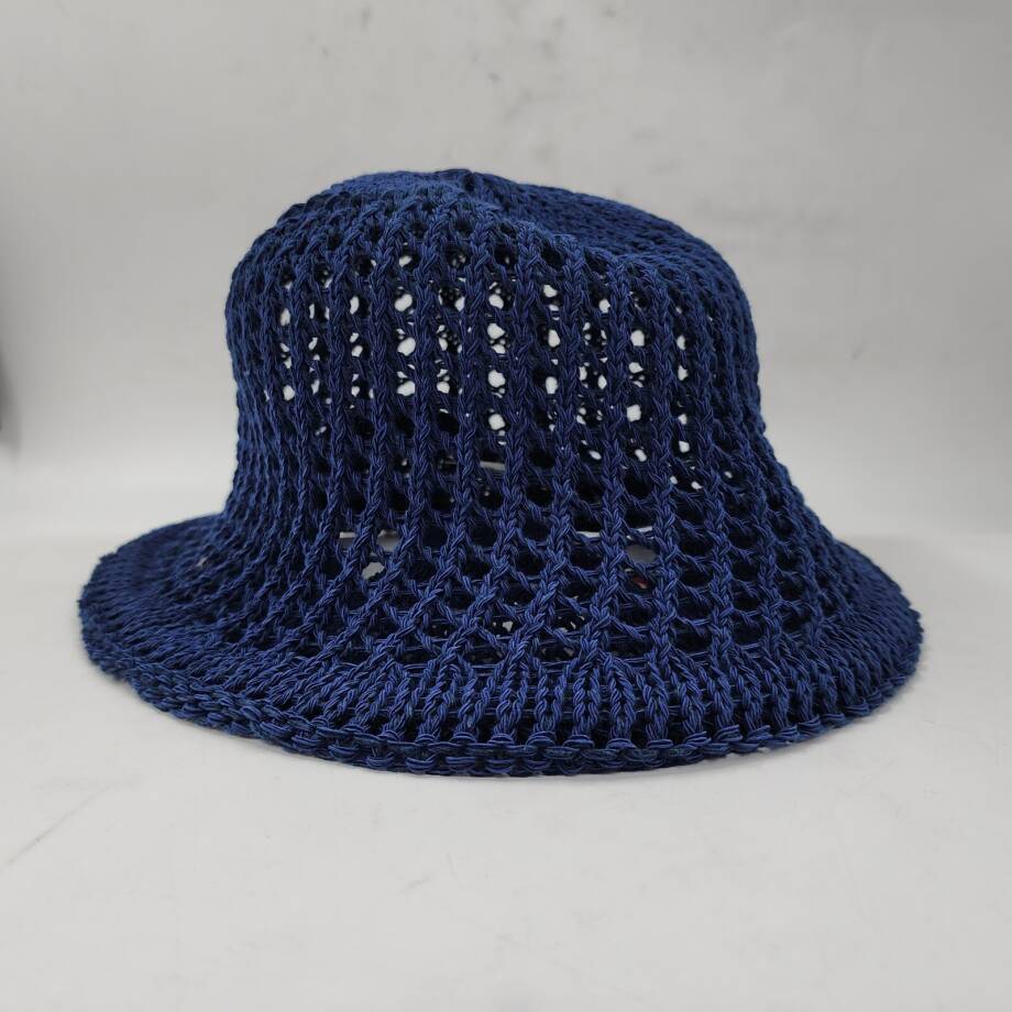 On 34th Open-Knit Crochet Cloche Hat Women's One Size Navy