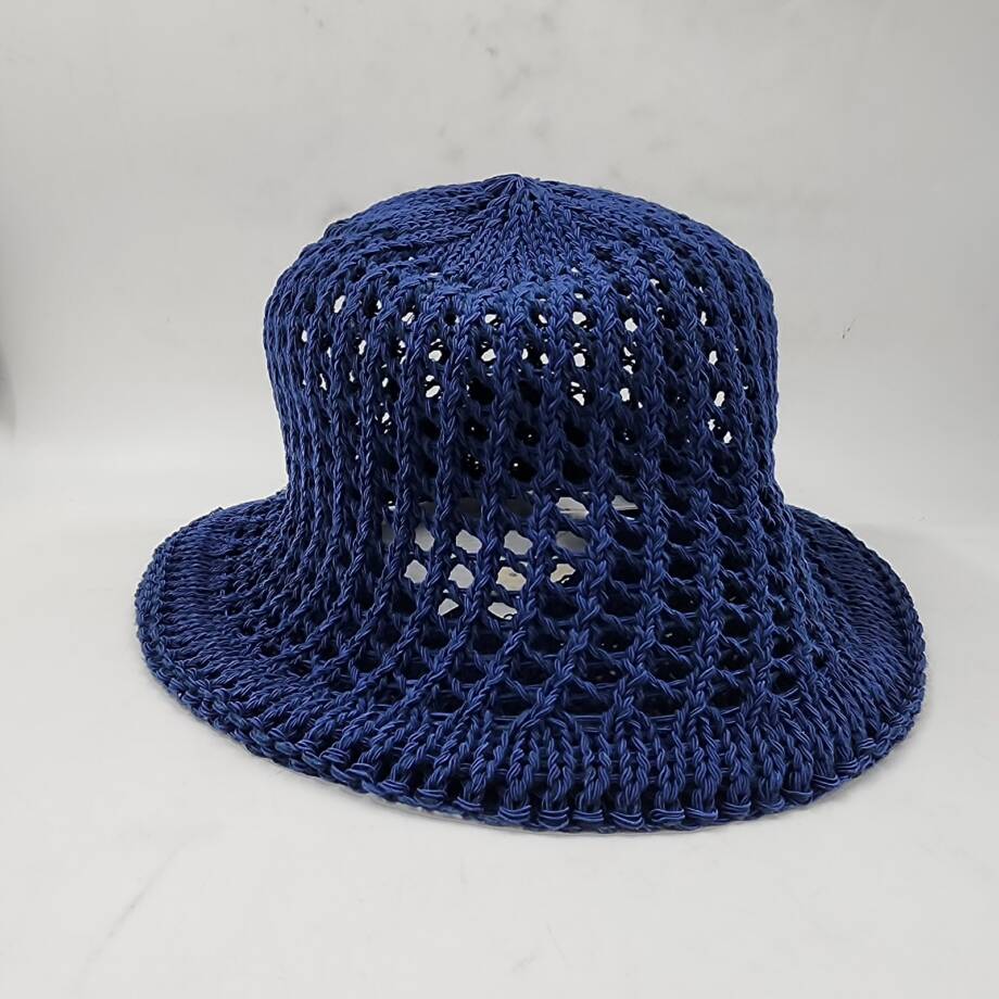 On 34th Open-Knit Crochet Cloche Hat Women's One Size Navy