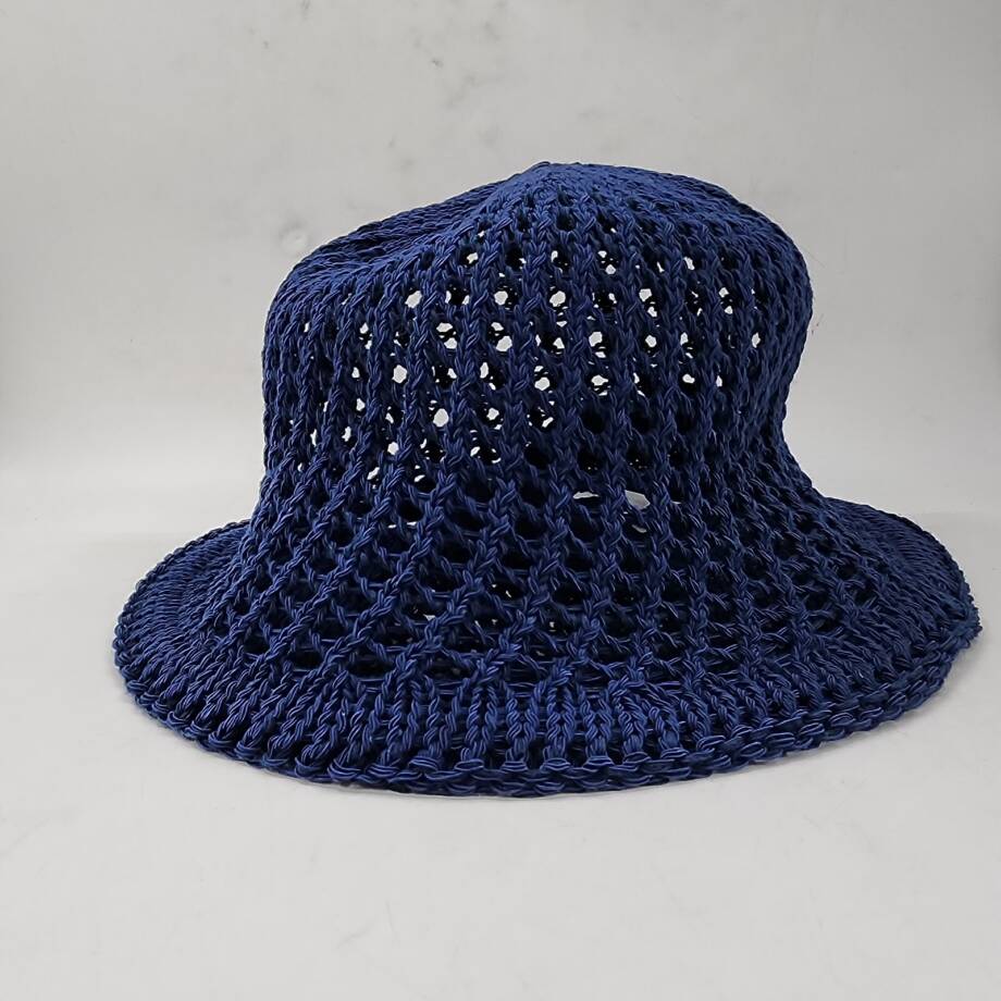 On 34th Open-Knit Crochet Cloche Hat Women's One Size Navy