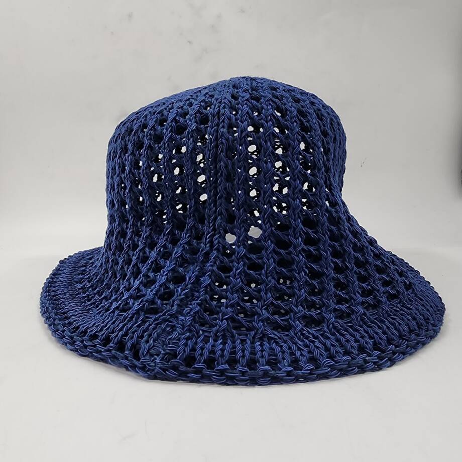 On 34th Open-Knit Crochet Cloche Hat Women's One Size Navy