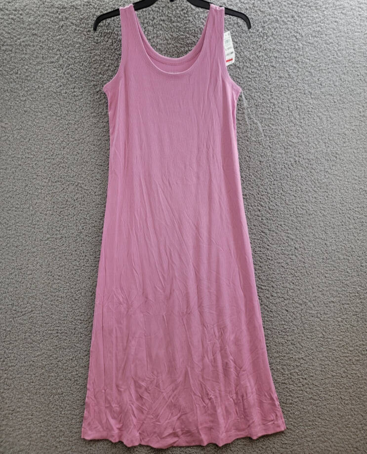 State of Day Ribbed Tank Nightgown Women's XS Mauve Orchid Scoop Neck Pullover
