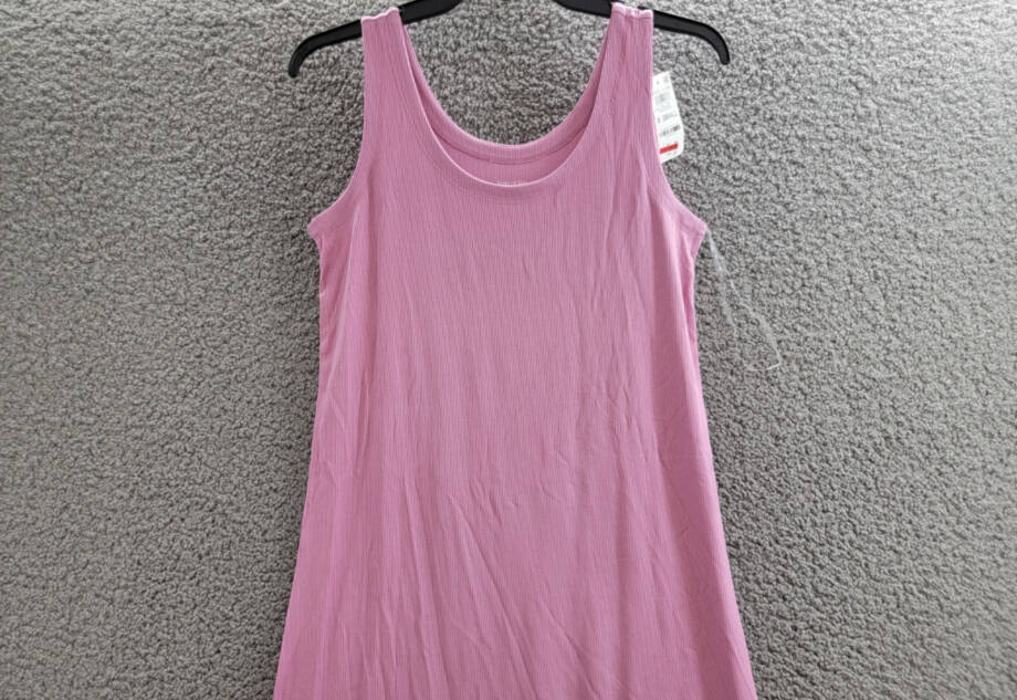 State of Day Ribbed Tank Nightgown Women's XS Mauve Orchid Scoop Neck Pullover
