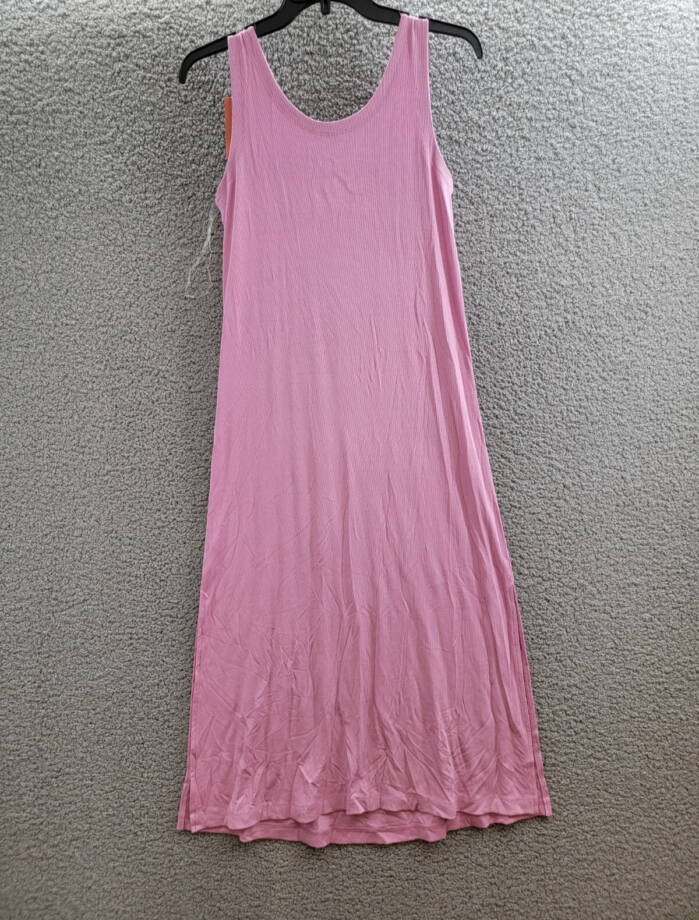 State of Day Ribbed Tank Nightgown Women's XS Mauve Orchid Scoop Neck Pullover