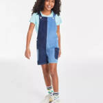Epic Threads Colorblock Shortall Big Girls 16 Varsity Denim Button Strap Closure
