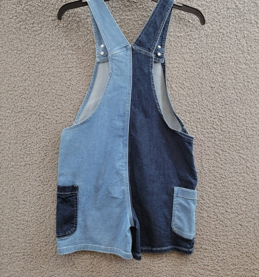 Epic Threads Colorblock Shortall Big Girls 16 Varsity Denim Button Strap Closure
