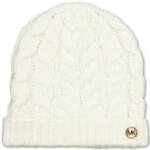 Michael Michael Kors Moving Cables Knit Hat Women's Cream Ribbed Logo Charm