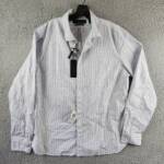 The Men's Store at Bloomingdale's Cotton Slim Fit Button Up Shirt Men's XL Blue
