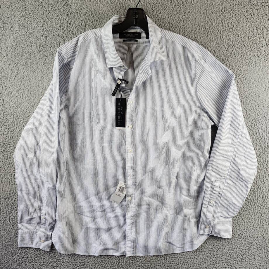 The Men's Store at Bloomingdale's Cotton Slim Fit Button Up Shirt Men's XL Blue