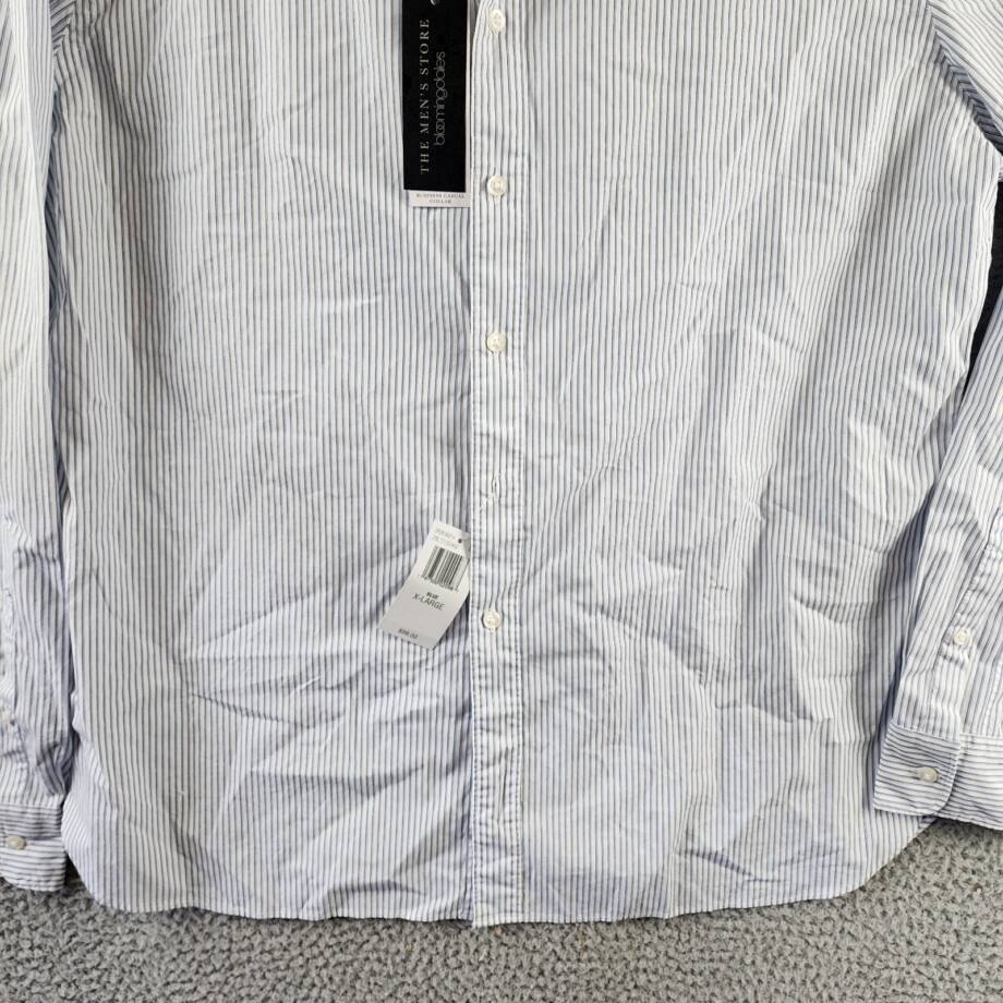 The Men's Store at Bloomingdale's Cotton Slim Fit Button Up Shirt Men's XL Blue