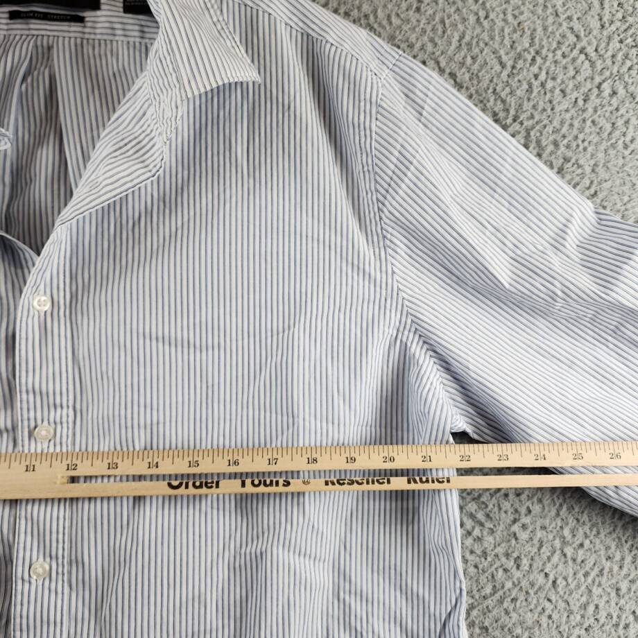 The Men's Store at Bloomingdale's Cotton Slim Fit Button Up Shirt Men's XL Blue