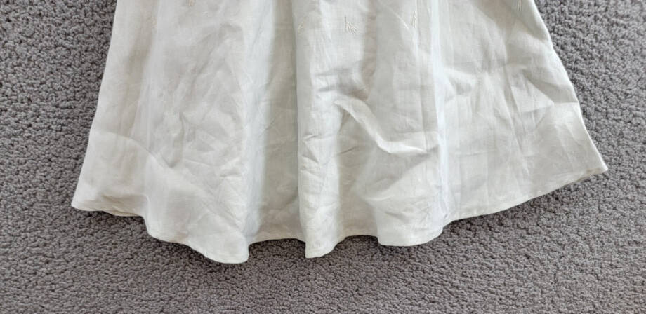 Fanm Mon Mimose Linen Dress Girls' 4Y Mint Green Embroidered Back Zip Closure