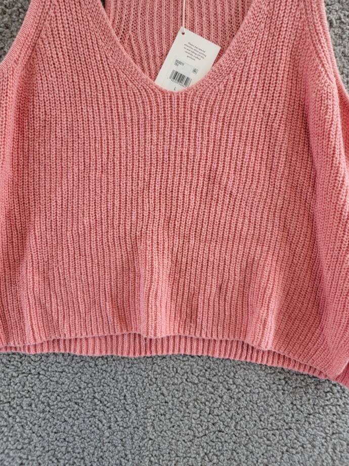 Splendid Deirdre Tank Top Sweater Women's L Persimmon V-Neck Racerback Pullover