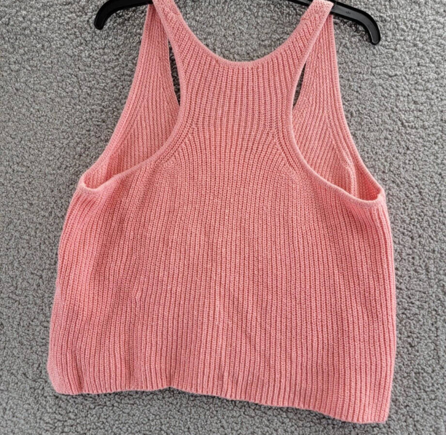 Splendid Deirdre Tank Top Sweater Women's L Persimmon V-Neck Racerback Pullover