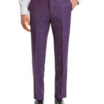 John Varvatos Star USA Wool & Linen Melange Slim Fit Suit Pants Men 32 Burgundy