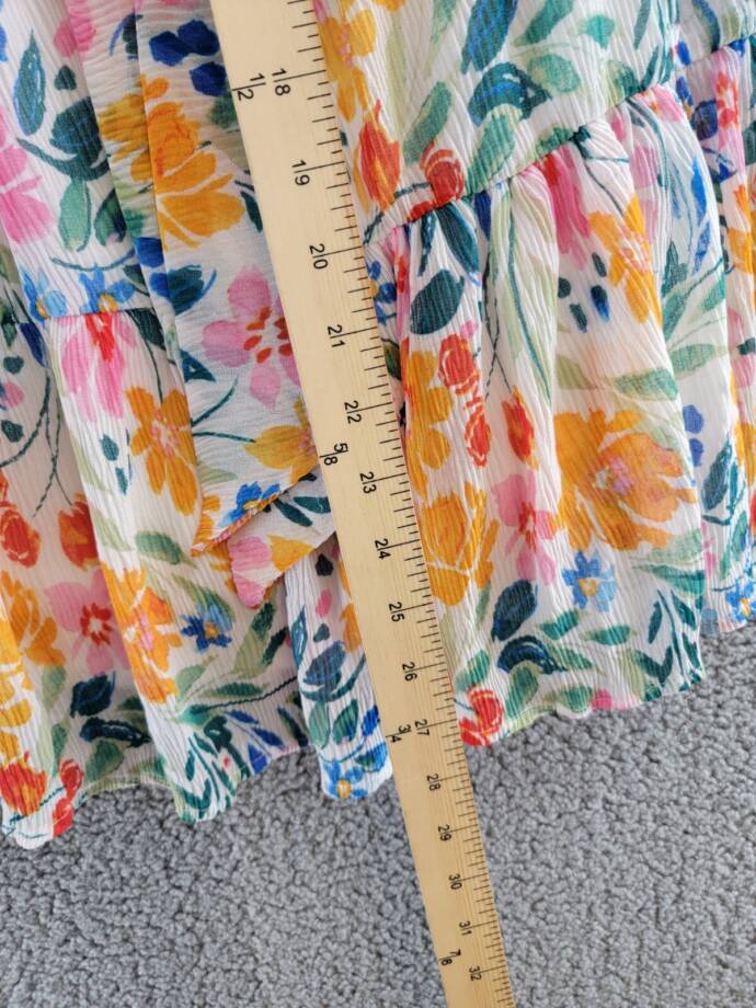 AQUA Strapless Tie Waist Mini Dress Women's XL Multi Floral Ruffled Side Zip
