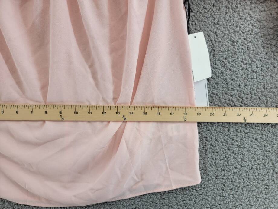1.STATE Cold-Shoulder Top Women's XXS Pink Taffeta Back Button Long Sleeve