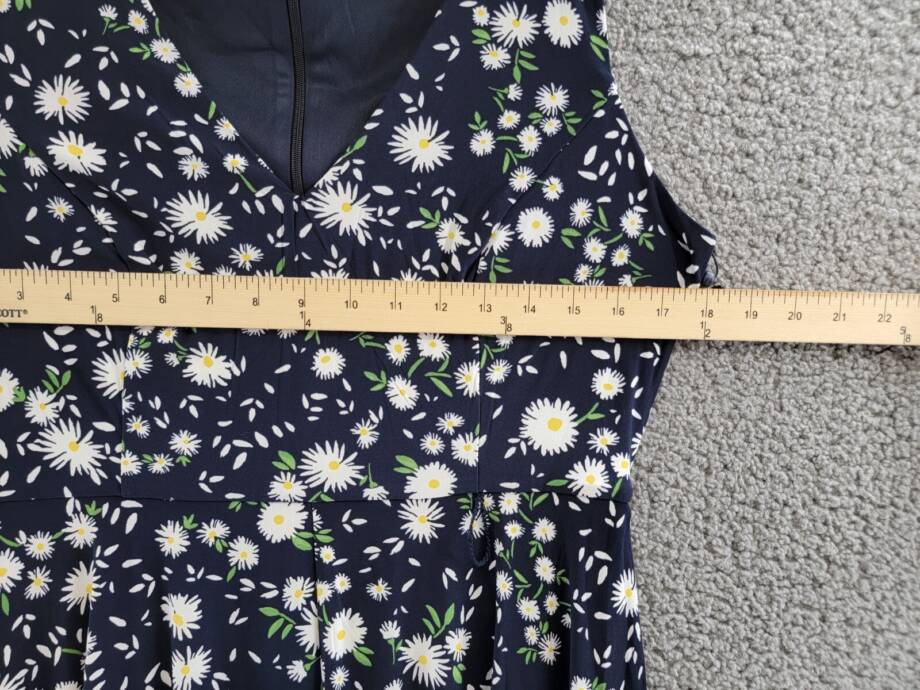 Tommy Hilfiger Windblown Daisy Dress Women's 10 Sky Captain Multi Back Zip