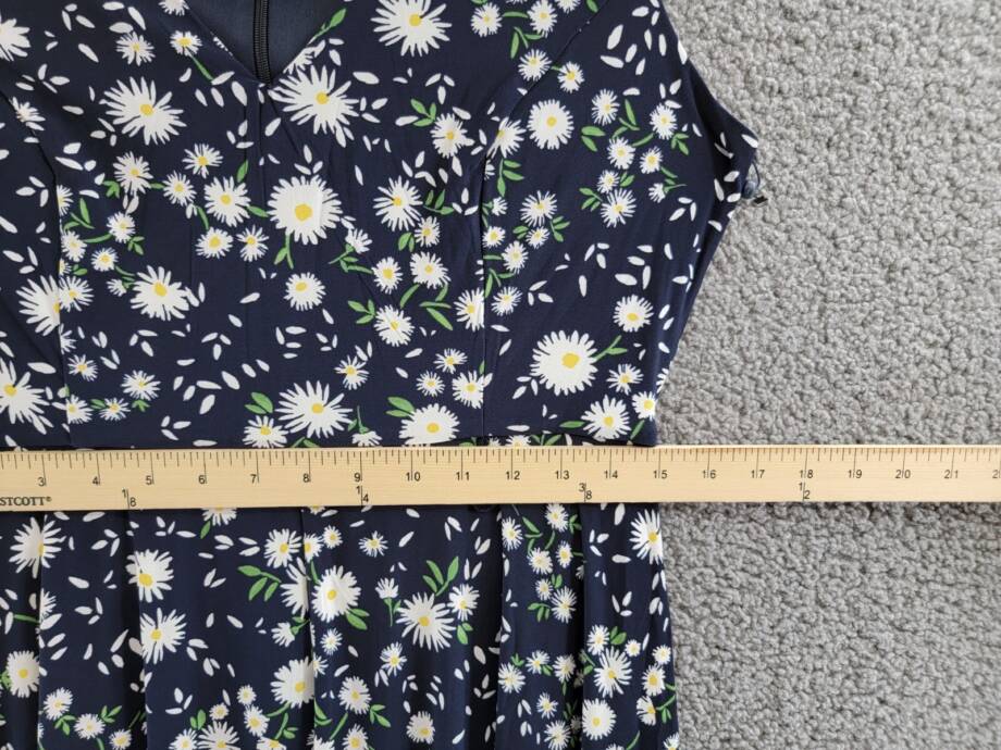 Tommy Hilfiger Windblown Daisy Dress Women's 10 Sky Captain Multi Back Zip