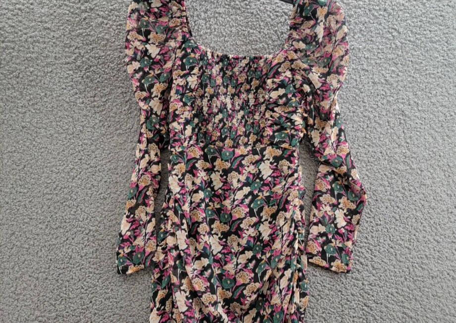 ASTR the Label Jamila Printed Sweetheart-Neck Dress Womens XS Multi Pullover L/S