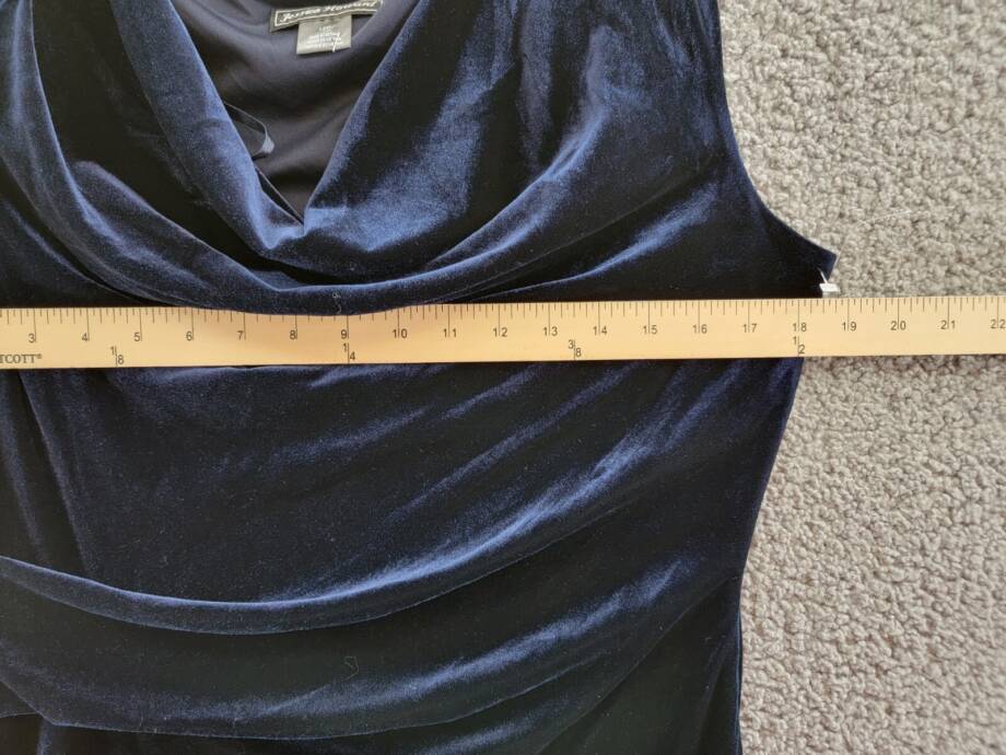 Jessica Howard Petite Velvet Cowl-Neck Sheath Dress Women's 12P Navy Pullover