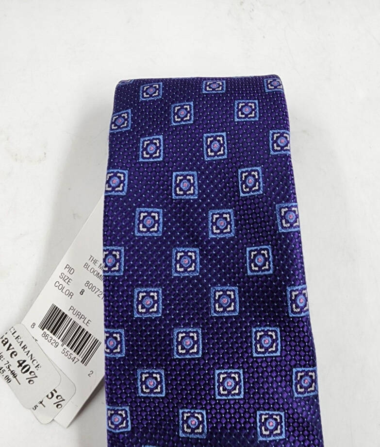 The Men's Store at Bloomingdale's Square Medallion Silk Tie Men's 8 Purple