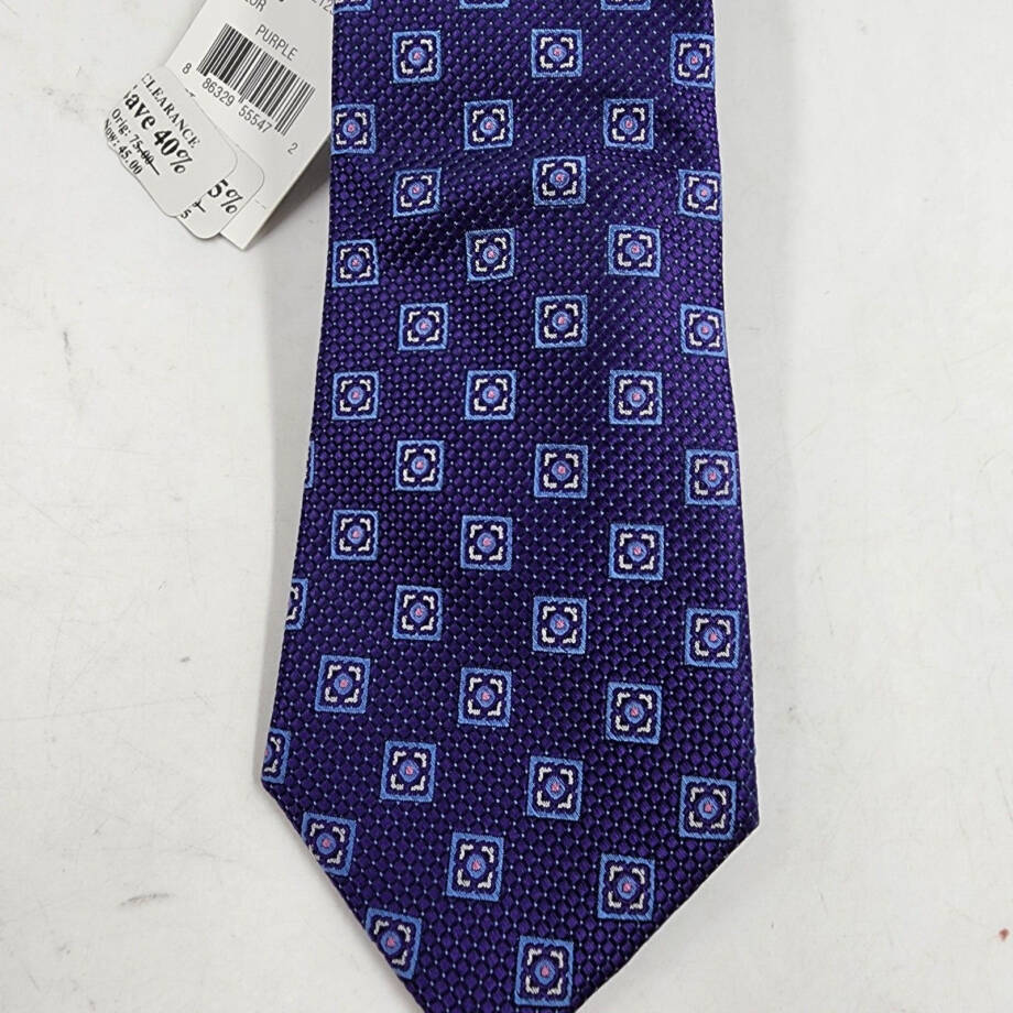 The Men's Store at Bloomingdale's Square Medallion Silk Tie Men's 8 Purple