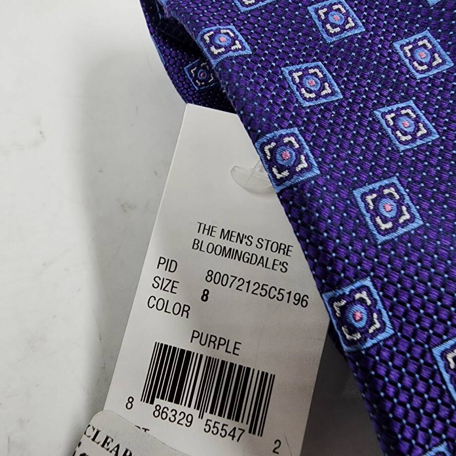 The Men's Store at Bloomingdale's Square Medallion Silk Tie Men's 8 Purple