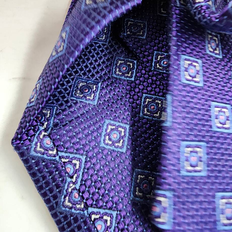 The Men's Store at Bloomingdale's Square Medallion Silk Tie Men's 8 Purple