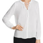Velvet By Graham & Spencer V-Neck Long Sleeves Pullover Top Women's XS White