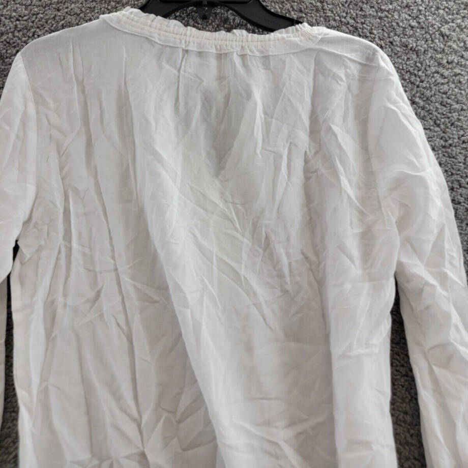 Velvet By Graham & Spencer V-Neck Long Sleeves Pullover Top Women's XS White
