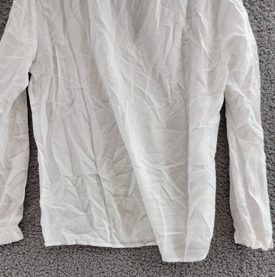 Velvet By Graham & Spencer V-Neck Long Sleeves Pullover Top Women's XS White