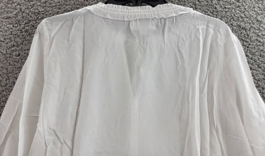 Velvet By Graham & Spencer V-Neck Top Women's XS White Split Neck Long Sleeve
