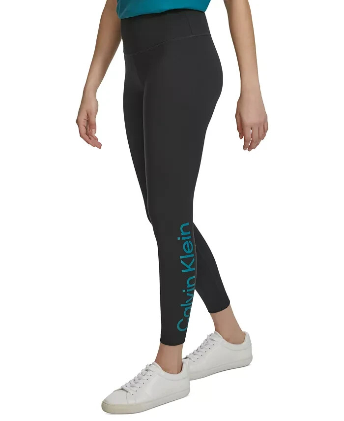Calvin Klein High-Rise 7/8 Leggings Women's S Black/Blue Elastic Waist Pull On