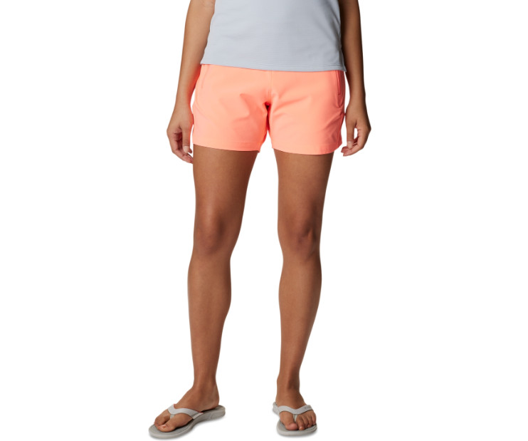 Columbia PFG Tidal II Shorts Women S Coral Glow Pull On Elastic Waistband