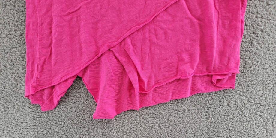 Wilt Crossover Hem Top Women's M Hot Pink Heather Crew Neck Sleeveless Pullover