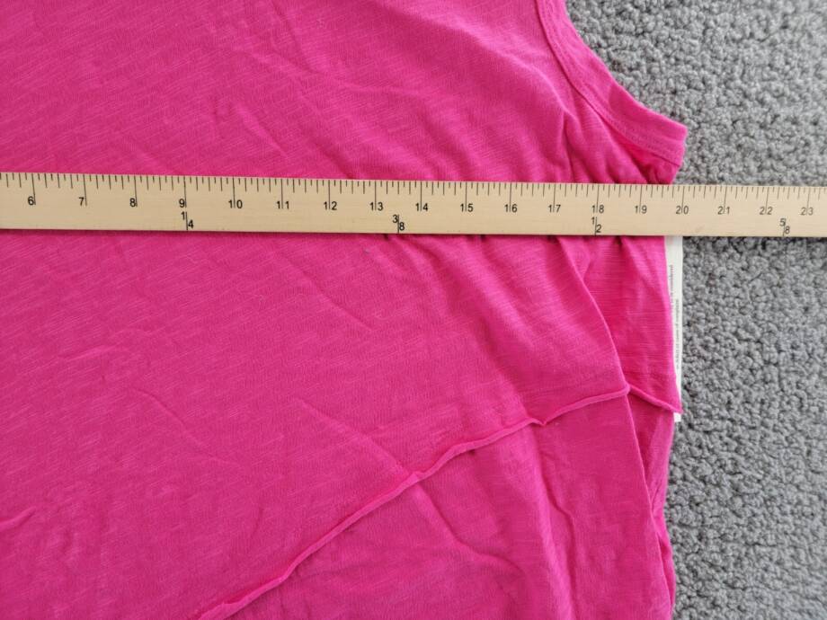 Wilt Crossover Hem Top Women's M Hot Pink Heather Crew Neck Sleeveless Pullover