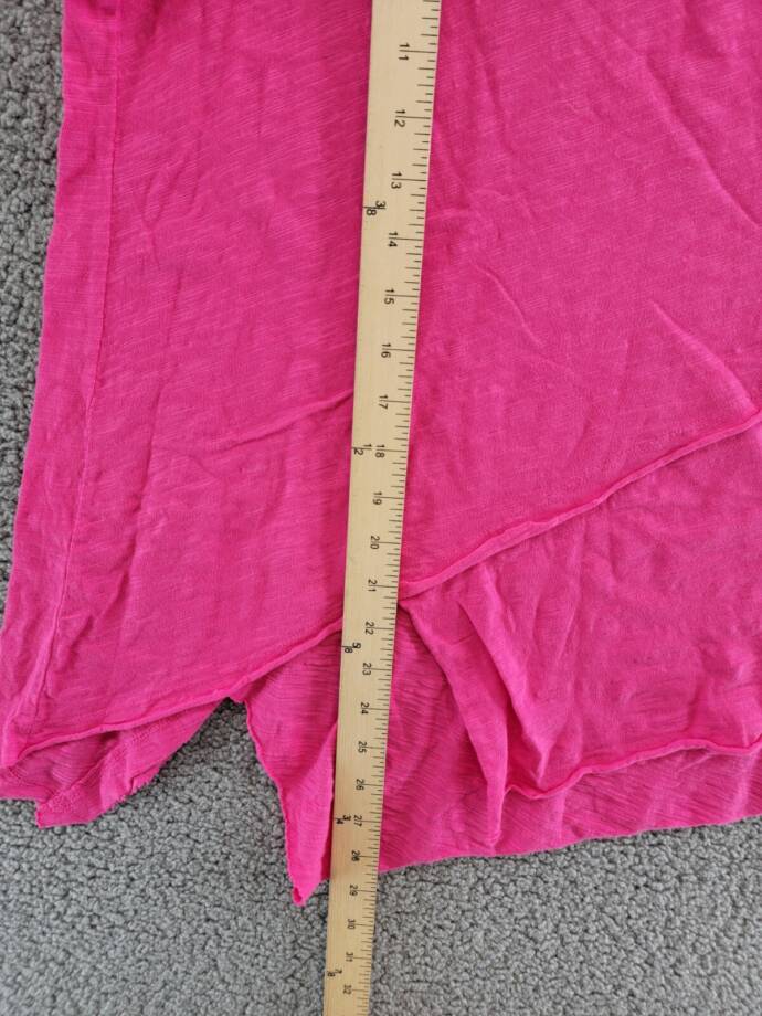 Wilt Crossover Hem Top Women's M Hot Pink Heather Crew Neck Sleeveless Pullover