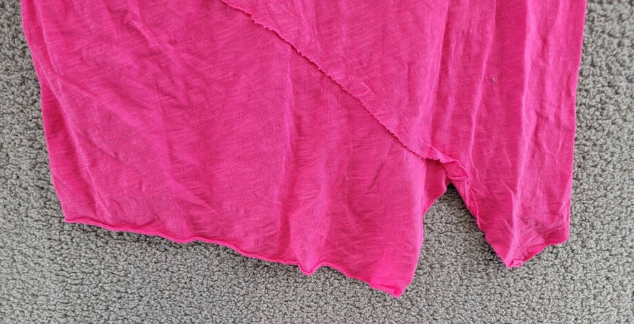 Wilt Crossover Hem Top Women's M Hot Pink Heather Crew Neck Sleeveless Pullover