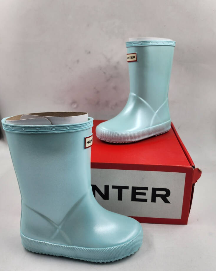 Hunter Waterproof Classic Nebula Rain Boots Little Girls' 24 US 8 Blue Pull-On