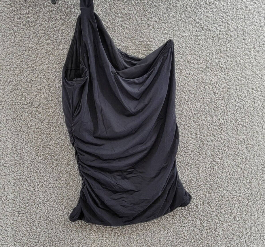 Carmen Marc Valvo One Shoulder Cut Out Tankini Top Women's L Black Pullover