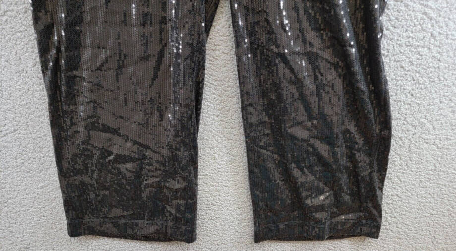 Nina Parker Trendy Plus Size Sequined Wide-Leg Pants Women's 20W Black Zipped