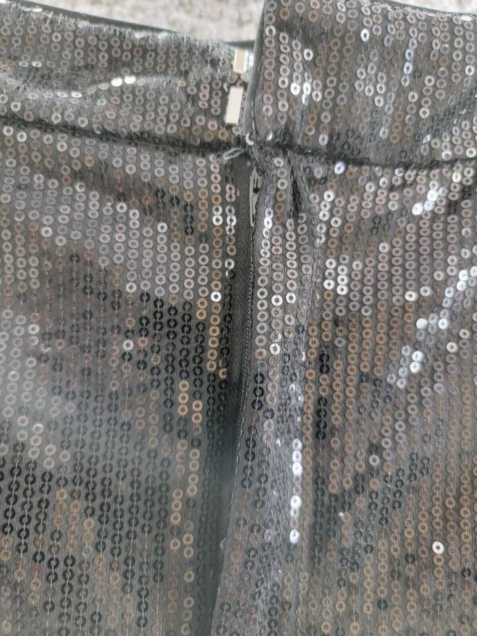 Nina Parker Trendy Plus Size Sequined Wide-Leg Pants Women's 20W Black Zipped