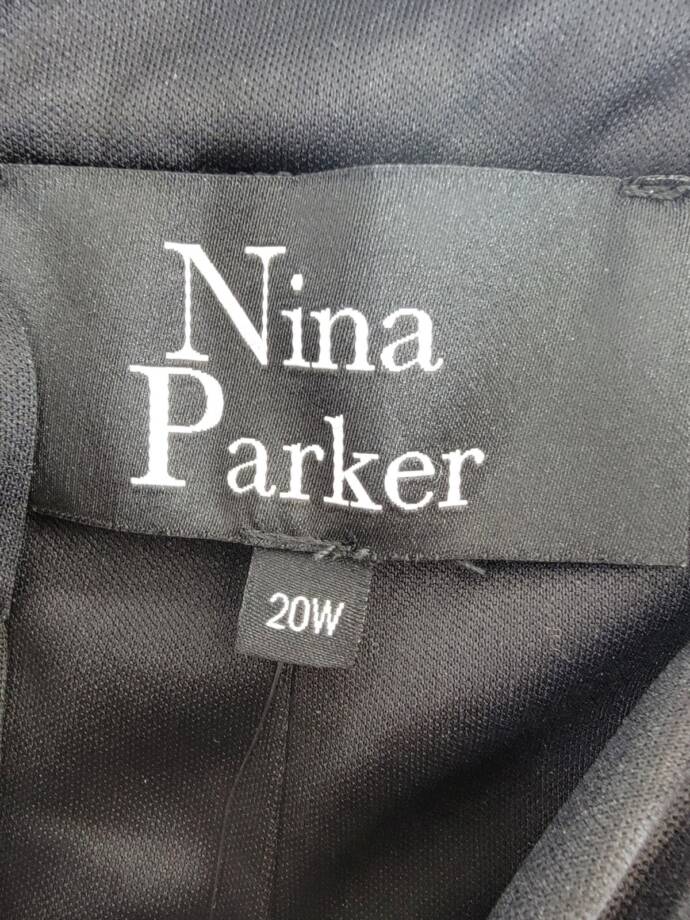 Nina Parker Trendy Plus Size Sequined Wide-Leg Pants Women's 20W Black Zipped