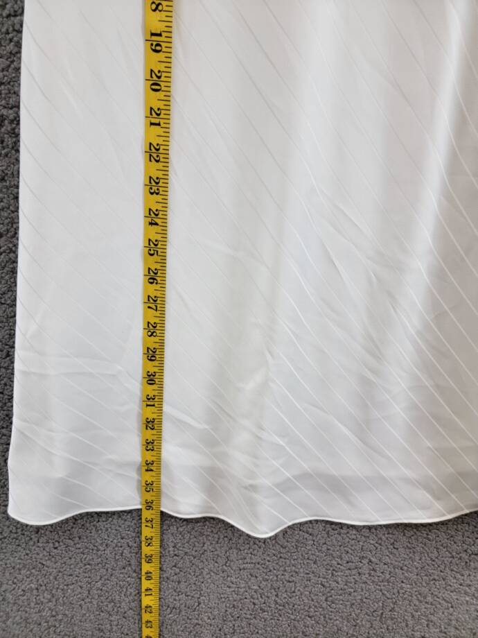 DKNY Jacquard-Stripe Slip Skirt Women's S Ivory Elastic Waist Pull On