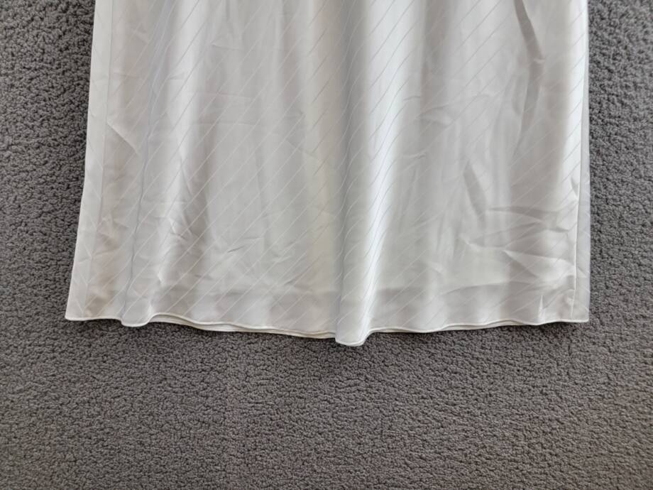 DKNY Jacquard-Stripe Slip Skirt Women's S Ivory Elastic Waist Pull On
