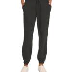 Karl Lagerfeld Paris Logo-Stripe Jogger Pants Women's XL Black/Silver Drawstring