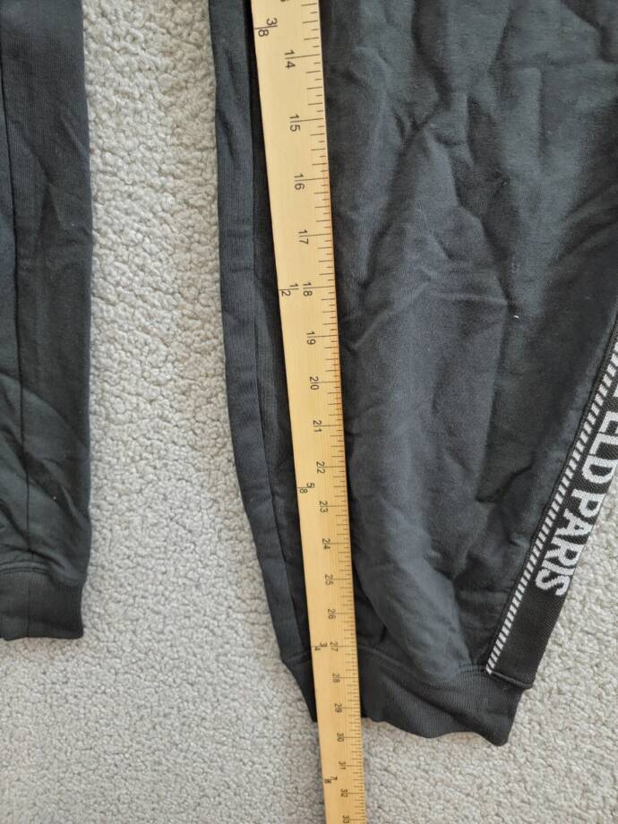 Karl Lagerfeld Paris Logo-Stripe Jogger Pants Women's XL Black/Silver Drawstring