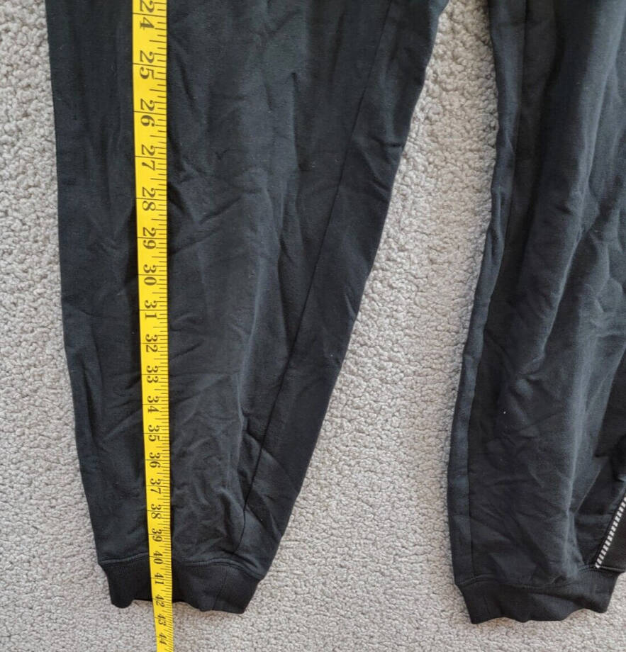 Karl Lagerfeld Paris Logo-Stripe Jogger Pants Women's XL Black/Silver Drawstring