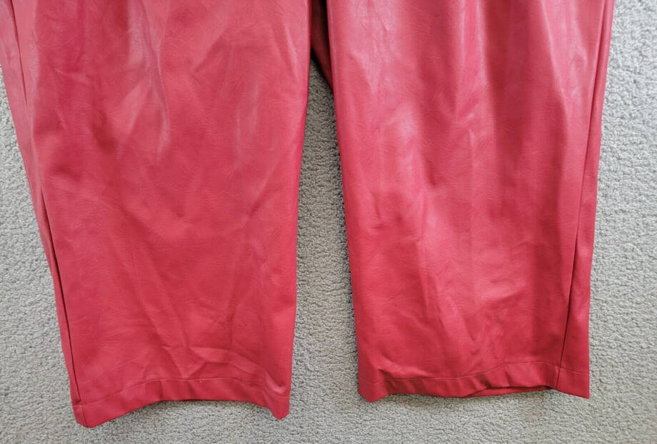 Nina Parker Plus Size Trendy Faux-Leather Wide-Leg Pants Women's 22W Burgundy~
